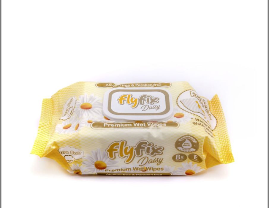 Серветки вологі дитячі з клапаном з
ароматом ромашки 100 шт. FlyFix