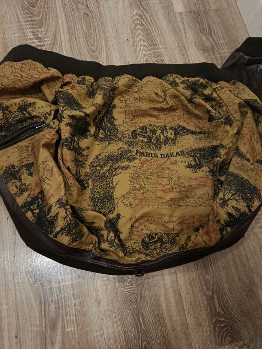 Вінтажна шкіряна куртка бомбер