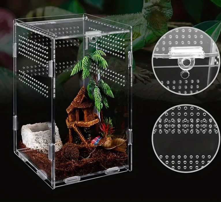 Terrarium akrylowe 12cm/12cm/20cm Nowe
