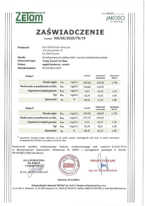 Piec CO kotły 8KW Drewno Kocioł Węgiel PIECE CO Dostawa zasypowy