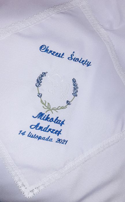 Zestaw szatka + świeca anioł kwiaty okapnik Gratis