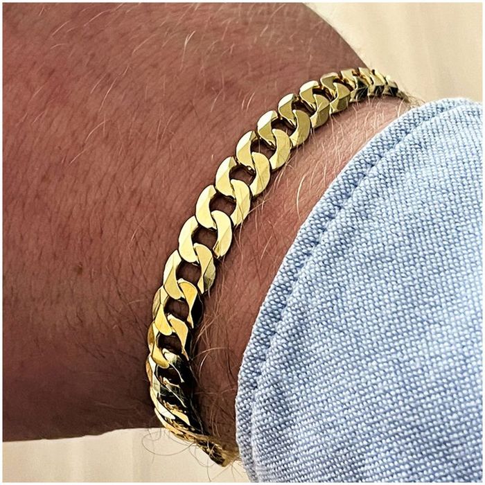 Męska Szeroka Bransoletka Pancerka 22cm/7mm Dla Faceta Pod Choinkę Mik