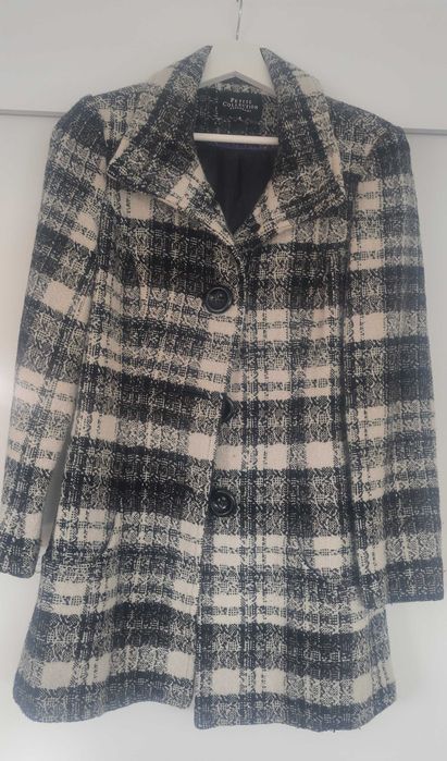 Casaco Debenhams XS Tweed Xadrez Preto/Branco - Novo