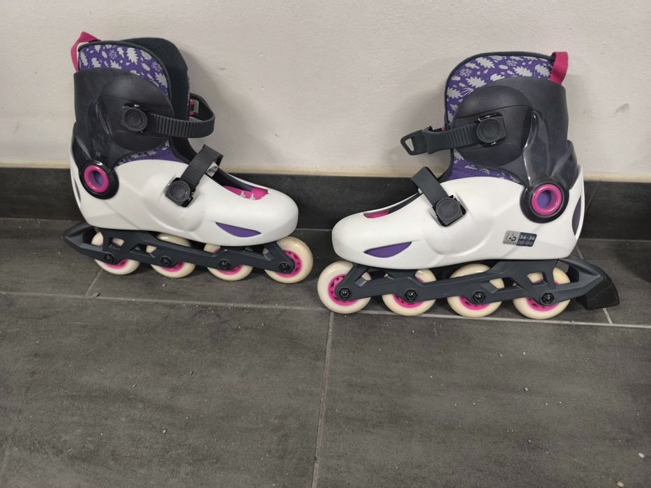Rolki dziewczęce Oxelo 5 Play  34-36 plus komplet ochraniaczy
