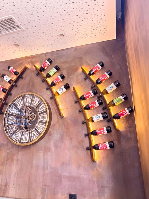 Suporte para garrafa de vinho em madeira