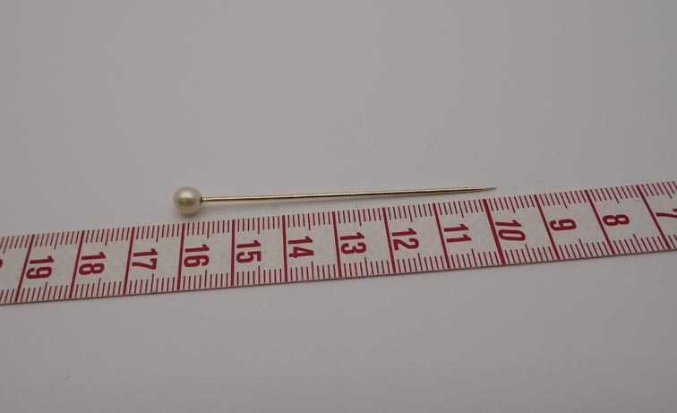 Antyczna szpila szpilka broszka z perłą 5,3 mm.