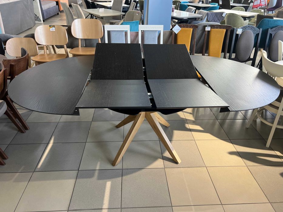 Стіл Нова Д130+50+50 круглий розкладний кухонний у вітальню в гостинну