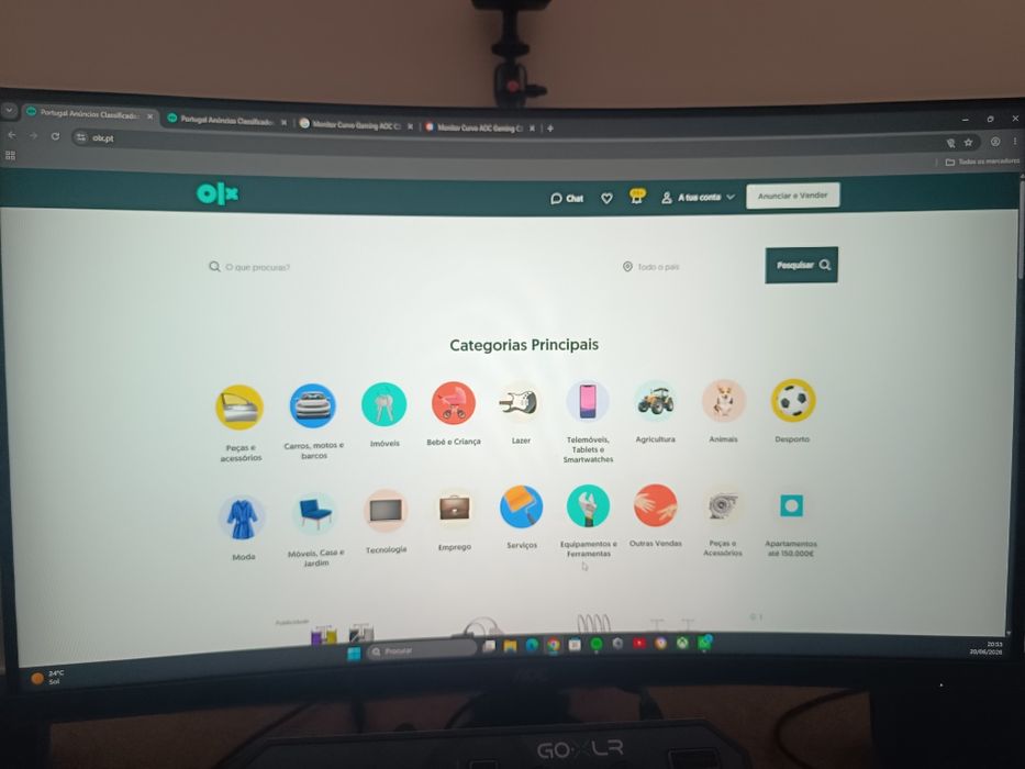 3 Monitores Curvos Gaming AOC 32 240Hz – Como Novos