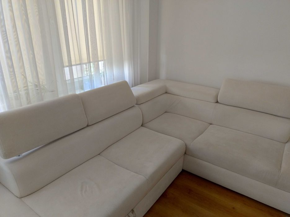Narożnik welurowy z funkcją spania, od tapicera, 210x260 cm