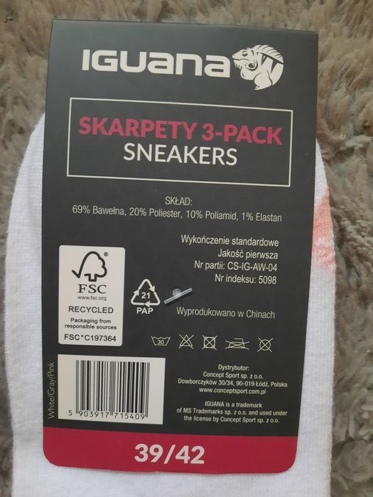 Skarpety Iguana 3-pak rozm 39-42