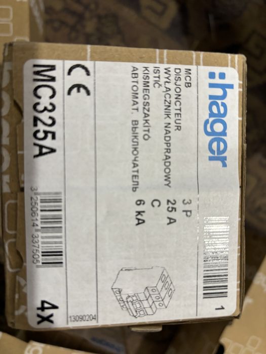 Автоматы HAGER 20, 25 А 3 фанные