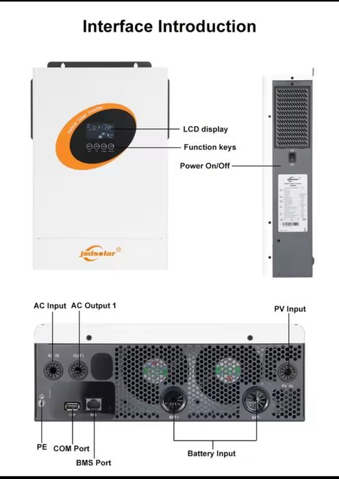 Гібридний сонячний інвертор Jsdsolar 4 кВт 24 В WIFI