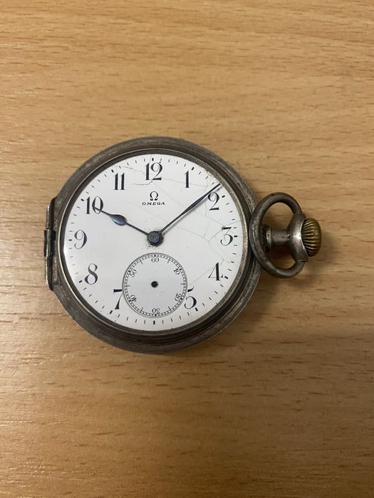 Кишеньковий годинник Omega срібний  (Швейцарія), оригінал ТОРГ