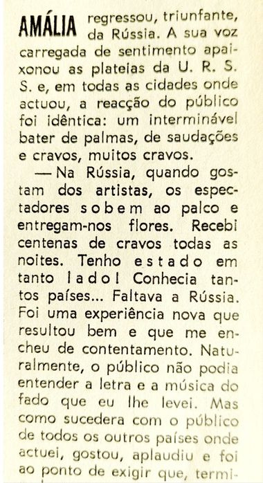 1969 - Amália canta na RÚSSIA