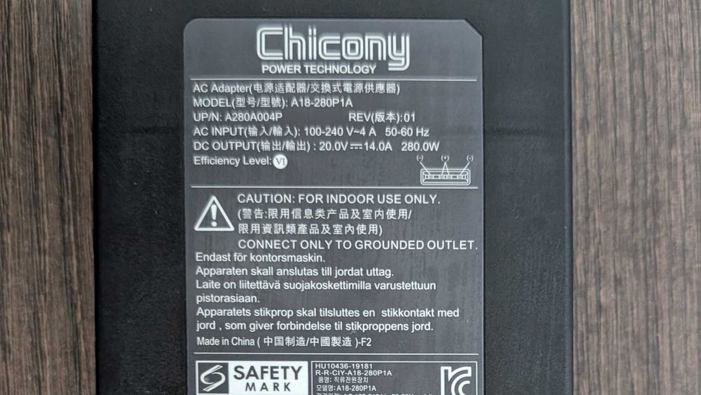 Блок питания Chicony A18-280P1A 280w Clevo X170SMG X170KMG MSI GP76