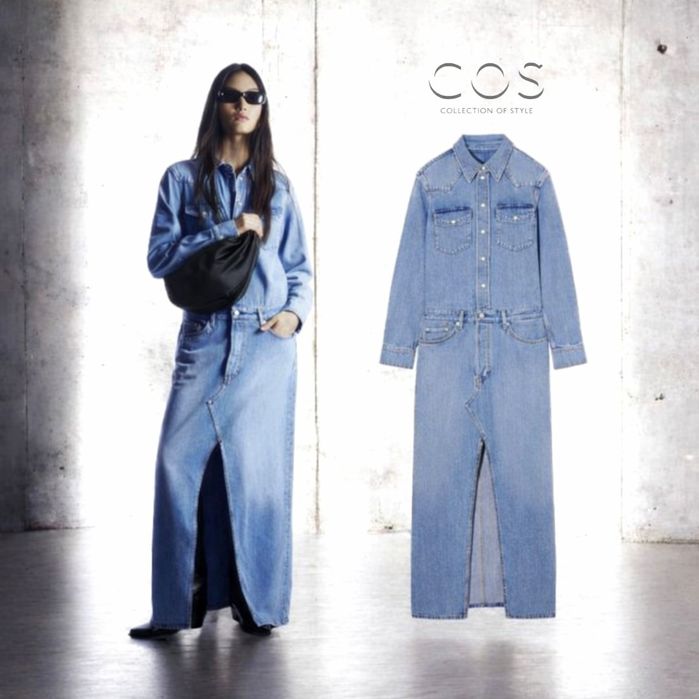 Cos новое макси платье плотный деним