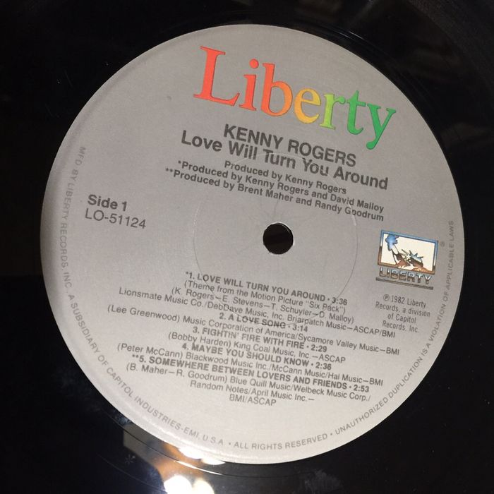 Vinil: Kenny Rogers - Love will turn you around 1982