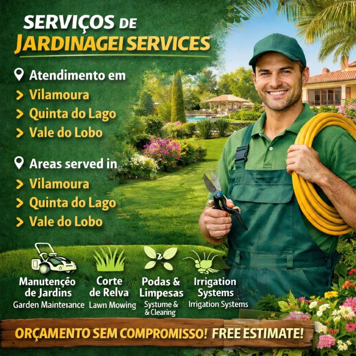 Jardineiro profissional na zona de Vilamoura e arredores