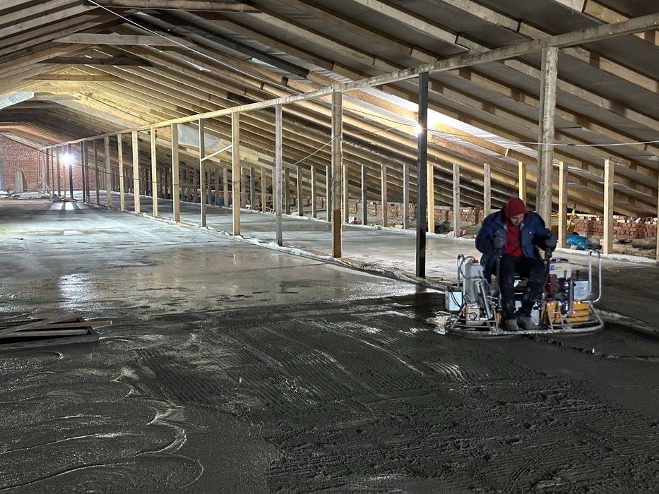 Промислові бетонні підлоги , полистиролбетон , напівсуха стяжка