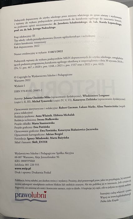 Historia 1 Podręcznik liceum, zakres rozszerzony WSiP