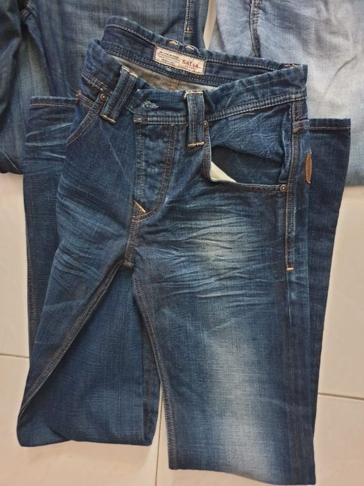 Calças ganga, calças chino, jeans, Pepe jean, etc