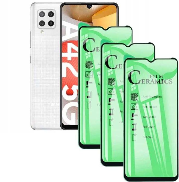 3x Szkło Hybrydowe Ceramiczne 9D do Samsung Galaxy A42 5G