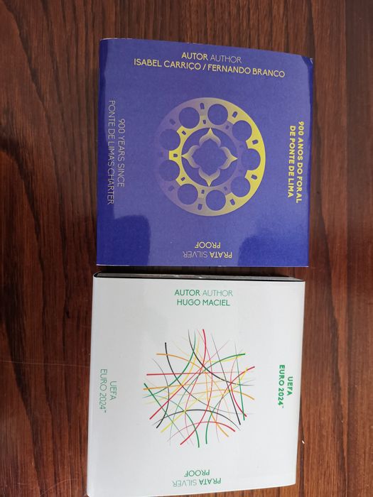 Conjunto 2 moedas prata proof - Foral e UEFA