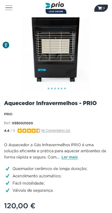 Aquecedor Infravermelhos c/bilha