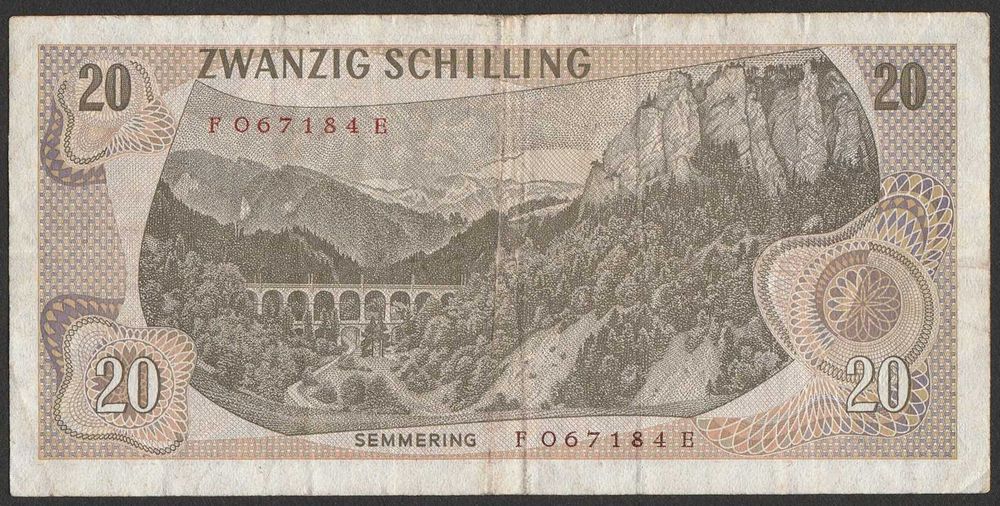 Austria 20 schilling 1967 - Ghega - F