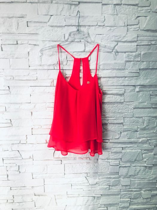 Pomarańczowy neonowy top Bershka
