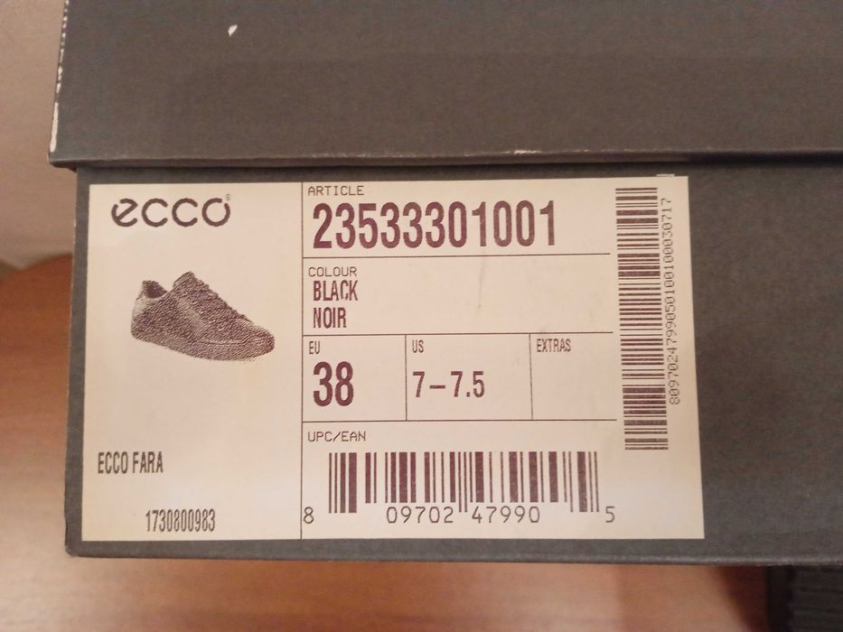 Жіночі кросівки напівчеревики ECCO FARA шкіра Gore-Tex р. 38