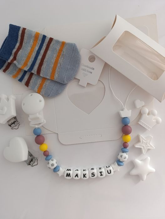 Zawieszka do smoczka prezent dla niemowlaka babyshower narodziny
