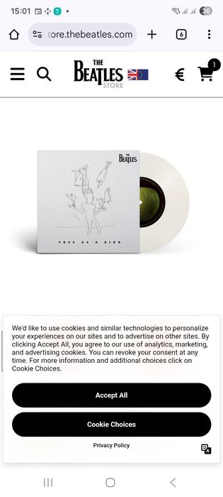 Виниловый сингл The Beatles 2025г. новый запечатаный