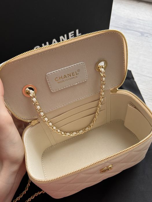 Женская сумка кожанная Chanel Beige Полный комплект