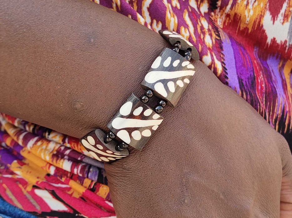 Masajska Kościana Bransoletka - ekologiczna, ręcznie robiona - Kenia