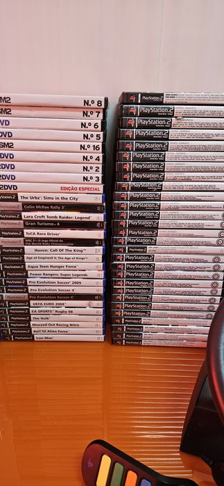 Pack PlayStation 2 caixa completa  + Demos e DVDs + jogos  volante psx