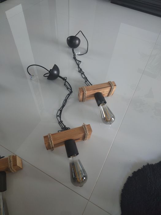 Lampy wiszące drewno