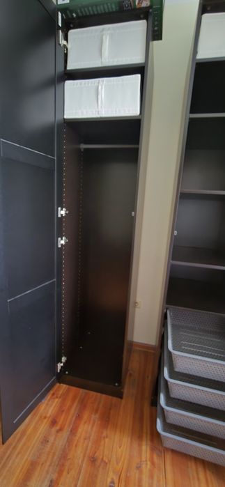 Szafy Pax Ikea Czarne 50cm kosze półki