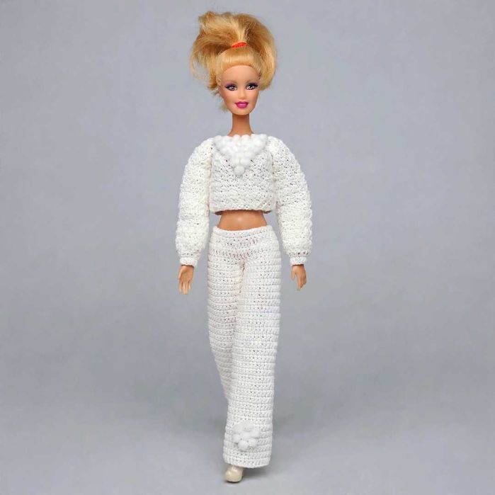Ubranka dla lalek Barbie – Komplet - Krótki sweter + szerokie spodnie