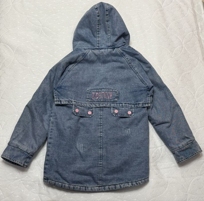 Джинсова зимова куртка на теплому плюшевому хутрі