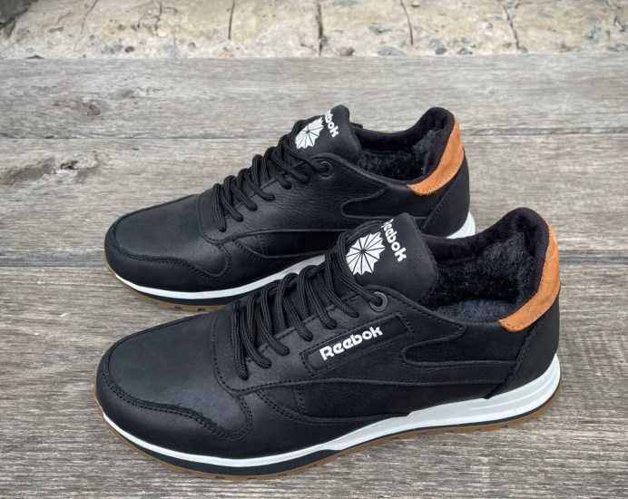 Чоловічі шкіряні зимові кросівки на вовні в середині міцна шкіра