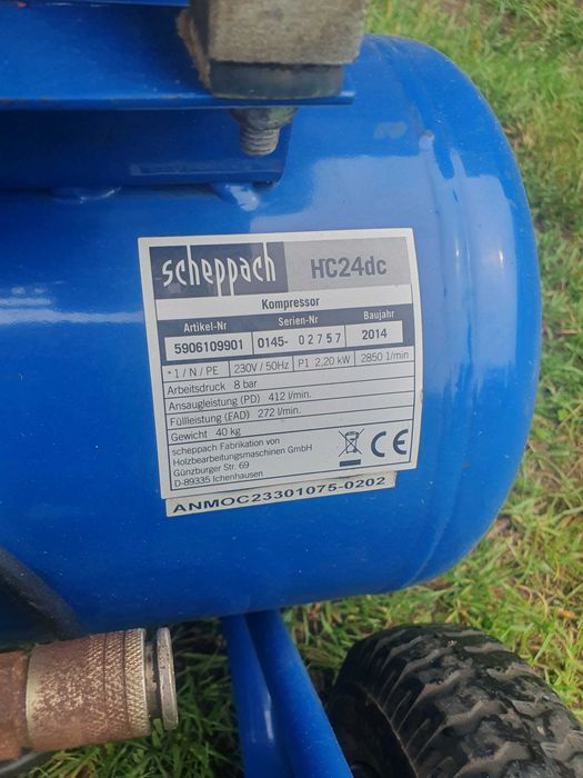 Sprężarka kompresor uszkodzony scheppach HC24dc 230V  Ferrua 400V