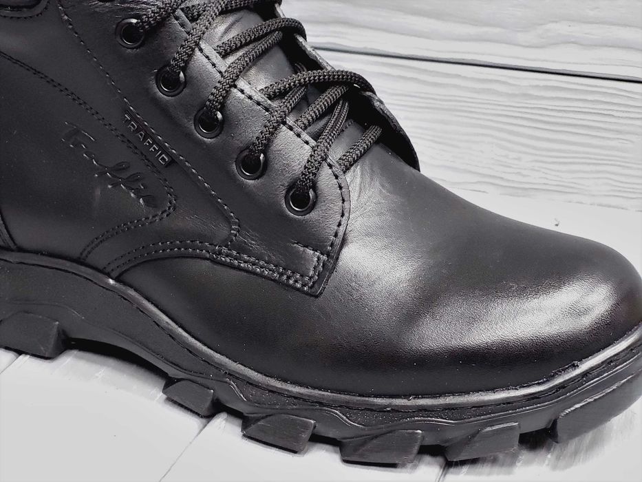 Кожаные мужские черные прошитые берцы демисезонные без меха осень!!!