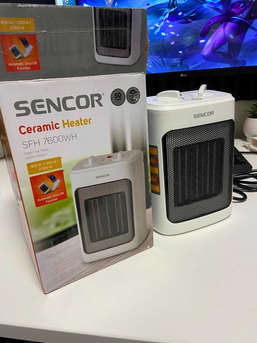 Grzejnik ceramiczny - SENCOR - SFH 7600WH - 2000 W - 3 poziomy grzania
