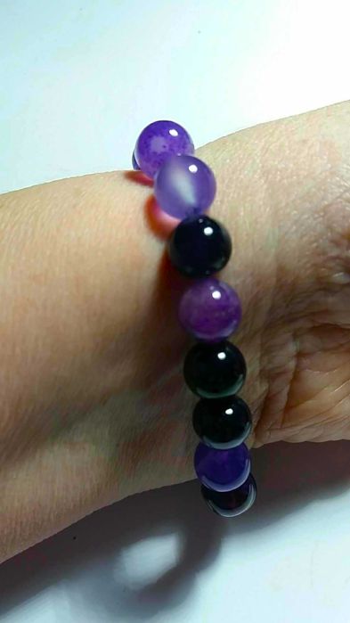 Pulseira c/ Pedras Naturais Lilás NOVA - SALDO