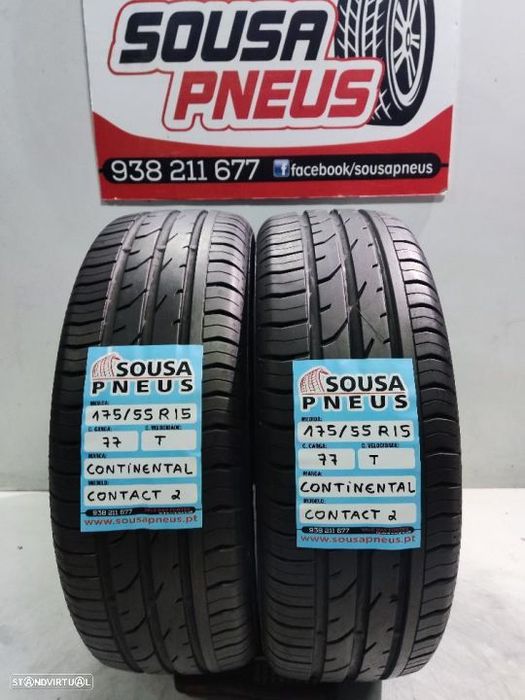 2 pneus semi novos 175-55r15 continental - oferta dos portes