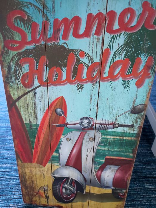 Quadro Madeira Vintage Summer Holiday 30cm L x 0.60cm A