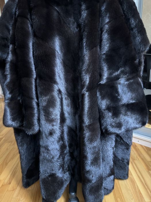 24.11 Київ примірки! Норкова шуба 88 см, 50-52, паркетка нова
