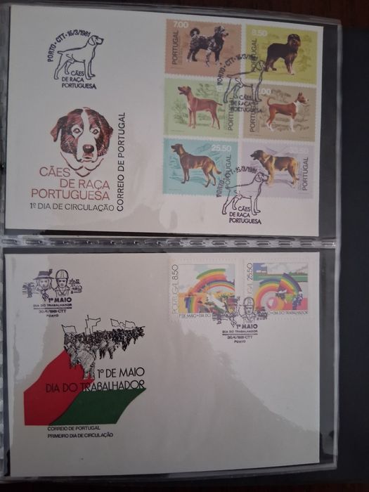 Colecções de selos novas e usados