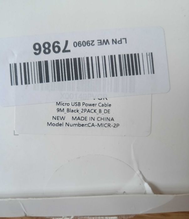 kabel, przewód micro USB, 2 x 9m.